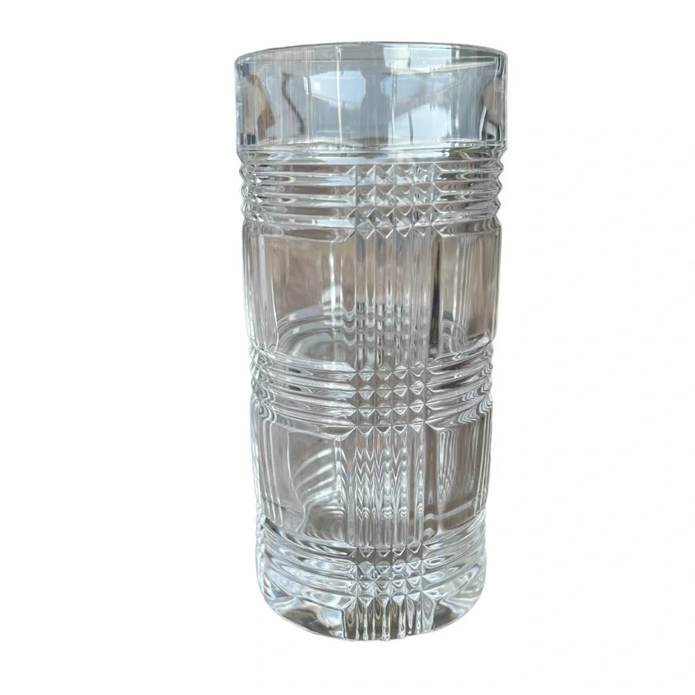 Ralph Lauren Glen Plaid Highball Heavy Bottom Glass 6 1/4” Signed Replacement